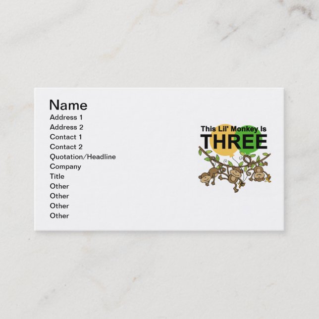 Carte De Visite Chandails et cadeaux pour le 3e anniversaire des s (Devant)