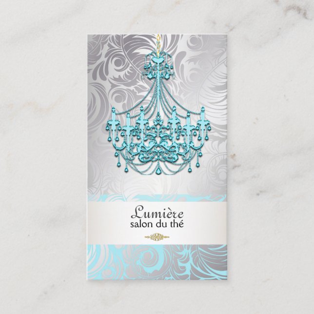 Carte De Visite Chandelier en cristal bleu PixDezines/do-it-yourse (Devant)