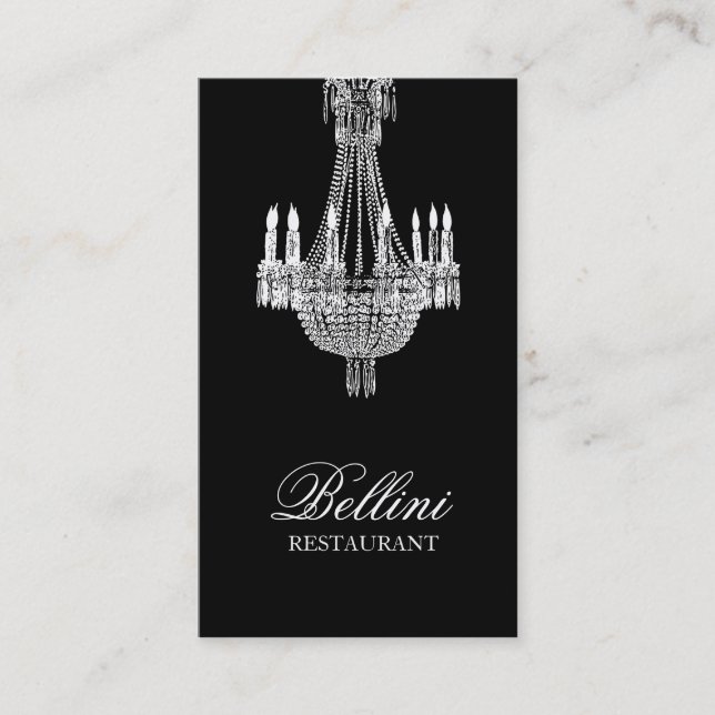 Carte De Visite Chandelier orange design noir (Devant)