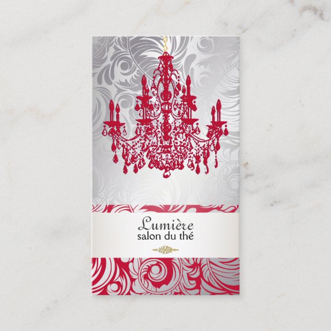 Carte De Visite Chandelier rouge PixDezines/DO-IT-YOURSELF couleur (Devant)