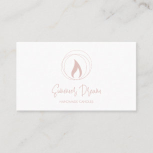 Carte De Visite Chandelière moderne Blush Pink Minimal Candlemaker