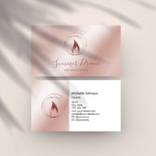 Carte De Visite Chandelière moderne Blush Pink Minimal Candlemaker