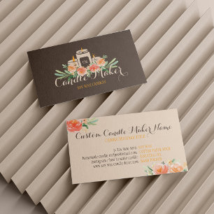 Carte De Visite Chandelle Soy Wax Artisanat Maison Brown