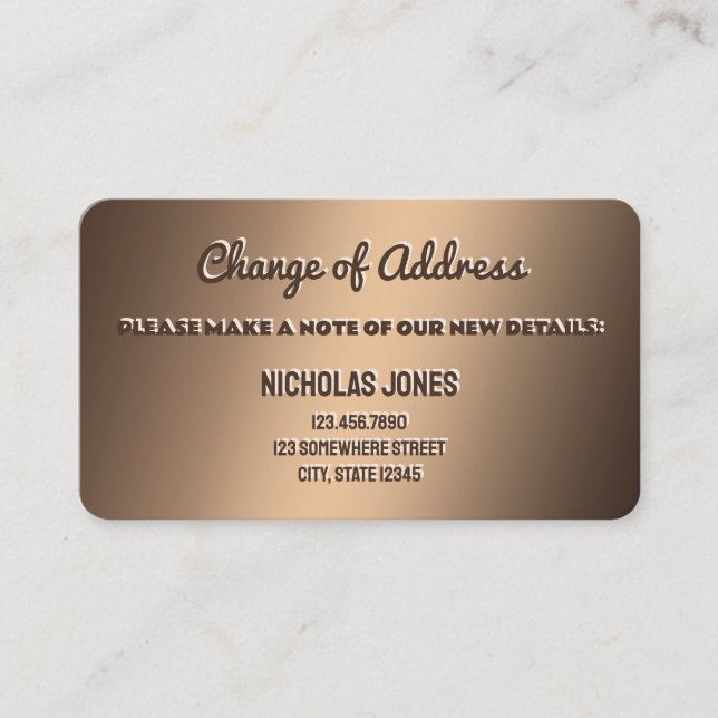 Carte De Visite Changement d'adresse (Devant)