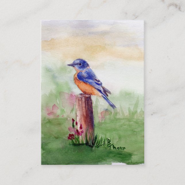 Carte De Visite Chanson ArtCard d'oiseau bleu (Devant)