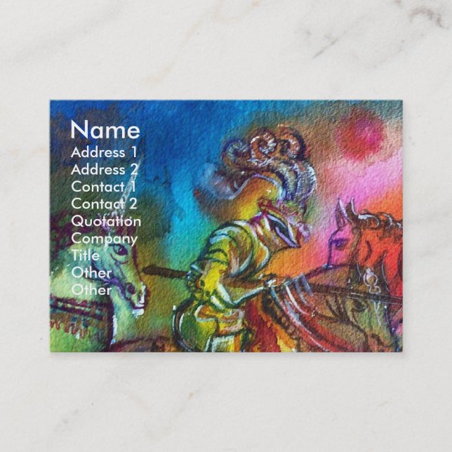 CARTE DE VISITE CHANSON DE ROLAND/ COMBAT DES CHEVALIERS EN TOURNO (Devant)