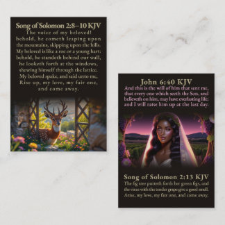 Carte De Visite Chanson de Salomon 2:8-10, 13, et John 6:40 KJV Ca