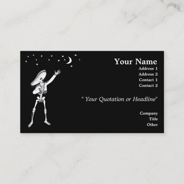 Carte De Visite Chanter une sérénade à le squelette (Devant)