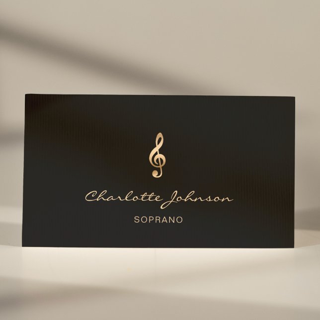 Carte De Visite Chanteur professionnel Soprano Gold Treble Clef (Créateur téléchargé)