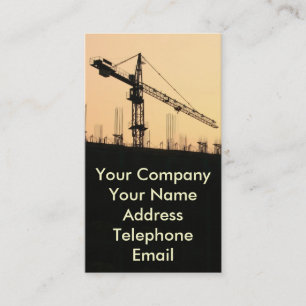 Carte De Visite Chantier de construction avec la grande grue