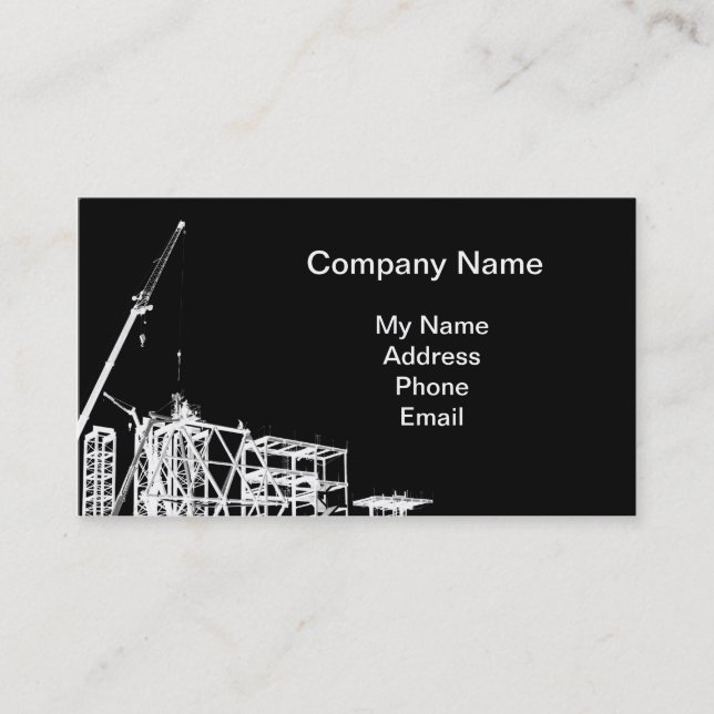 Carte De Visite Chantier de construction avec la grue (Devant)