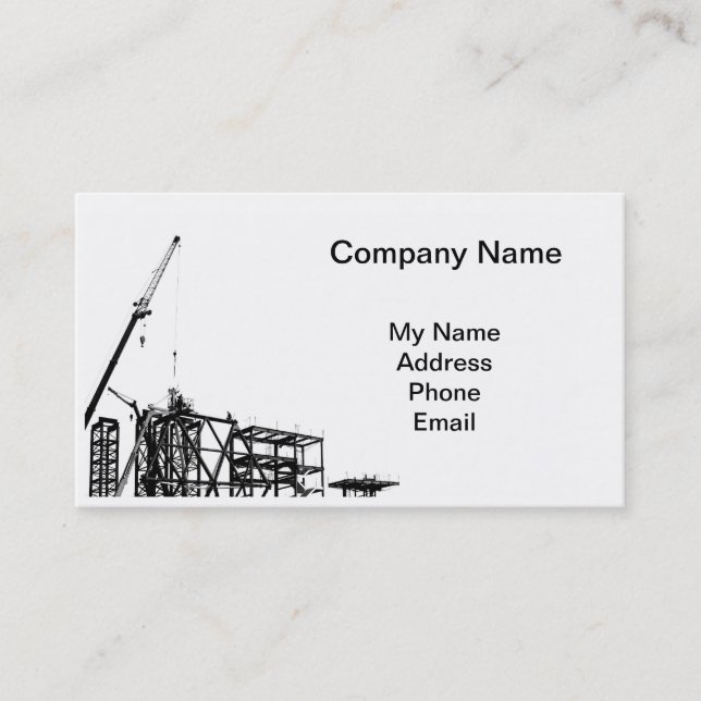 Carte De Visite Chantier de construction avec la grue (Devant)