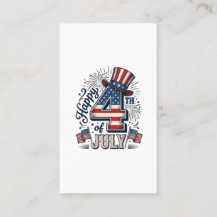 Carte De Visite Chapeau patriotique vintage Happy 4 juillet vecteu