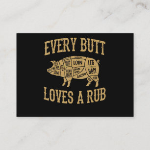 Carte De Visite Chaque Beurre Aime Un Bon Rub Drôle Porc BBQ