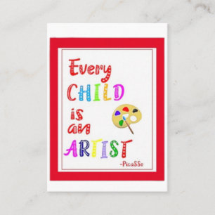Carte De Visite Chaque enfant est un artiste, ATC,