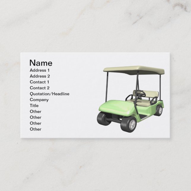 Carte De Visite Chariot de golf (Devant)