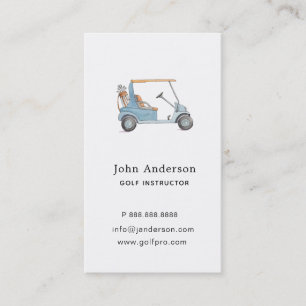 Carte De Visite Chariot de golf et sac Golf pro ou instructeur 