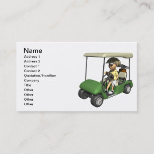 Carte De Visite Chariot de golfeur de femme