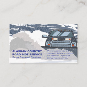 Carte De Visite Chariot roulant neige en hiver