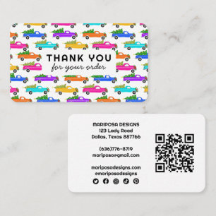 Carte De Visite Chariots de Noël Merci de commande client QR Code