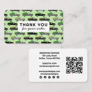 Carte De Visite Chariots de Noël Merci de commande client QR Code
