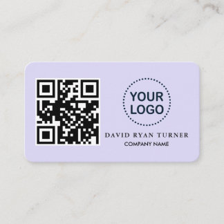 Carte De Visite Charme QR Code Business Logo Lavender Professional
