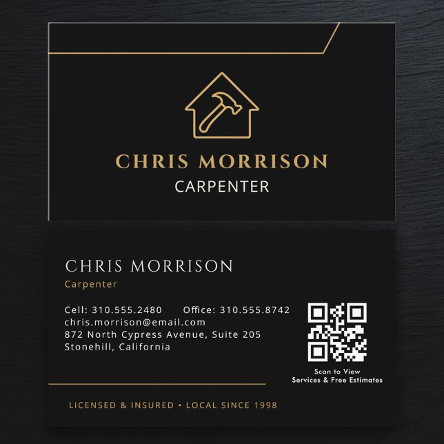 Carte De Visite Charpentier Code QR  (Créateur téléchargé)