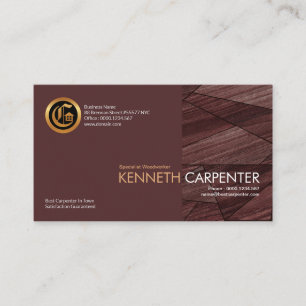 Carte De Visite Charpentier en bois simple élégant de plancher de