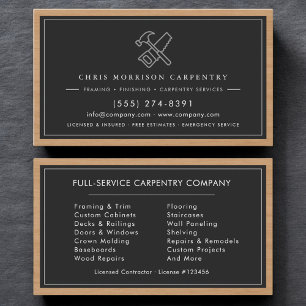Carte De Visite Charpentier Professionnel