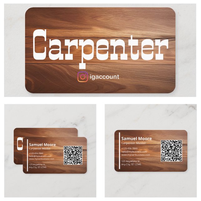 Carte De Visite Charpentier rustique unique (Unique Rustic Carpenter Business Card)