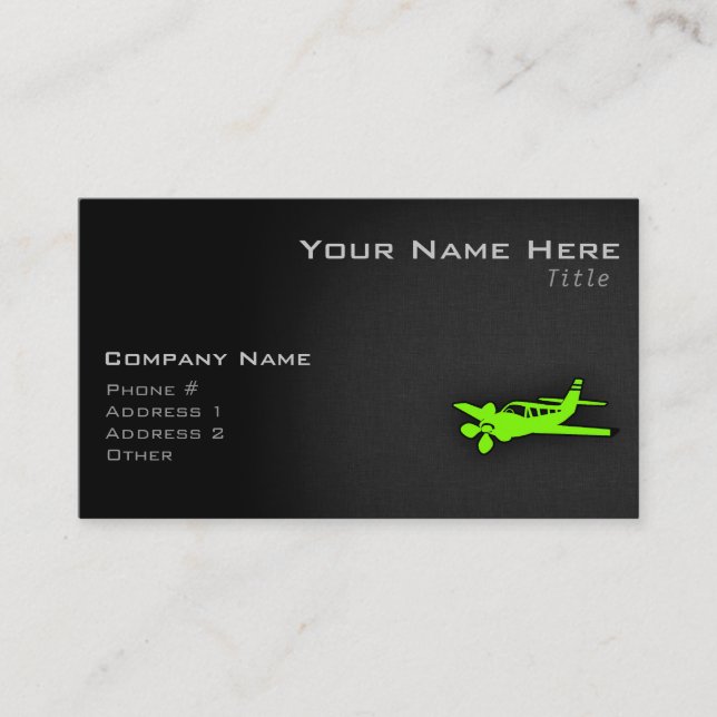 Carte De Visite Chartreuse, Neon Green Plane (Devant)