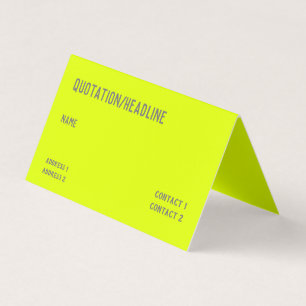 Carte De Visite chartreuse yellow - QR code -folded