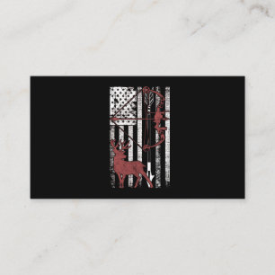 Carte De Visite Chasse avec Drapeau Américain Chasse à la Bow