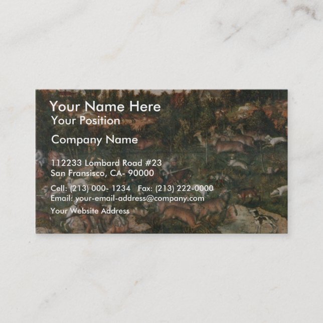 Carte De Visite Chasse de cerfs communs et de verrat par Cranach (Devant)