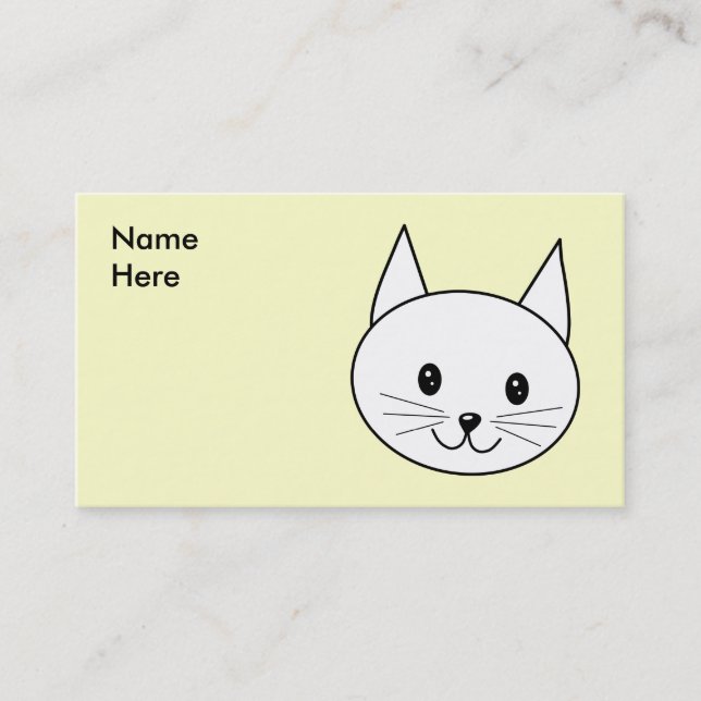Carte De Visite Chat blanc (Devant)