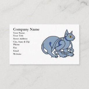 Carte De Visite Chat bleu de noeud celtique médiéval d'art
