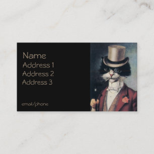 Carte De Visite Chat dans le casquette supérieur