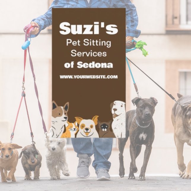 Carte De Visite Chat de chien assis avec un animal de compagnie mi (Créateur téléchargé)