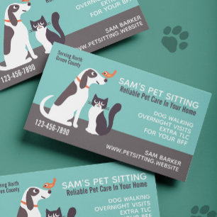 Carte De Visite Chat de chien et oiseau Amoureux des animaux en s