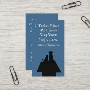 Carte De Visite Chat de chien professionnel chat assis