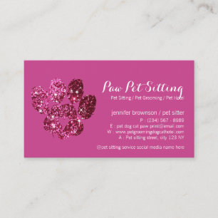 Carte De Visite Chat de chien rose Glitz Grooming Animal de compag