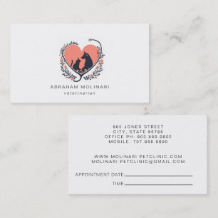 Carte De Visite Chat de chien Stethoscope Logo Nomination vétérina