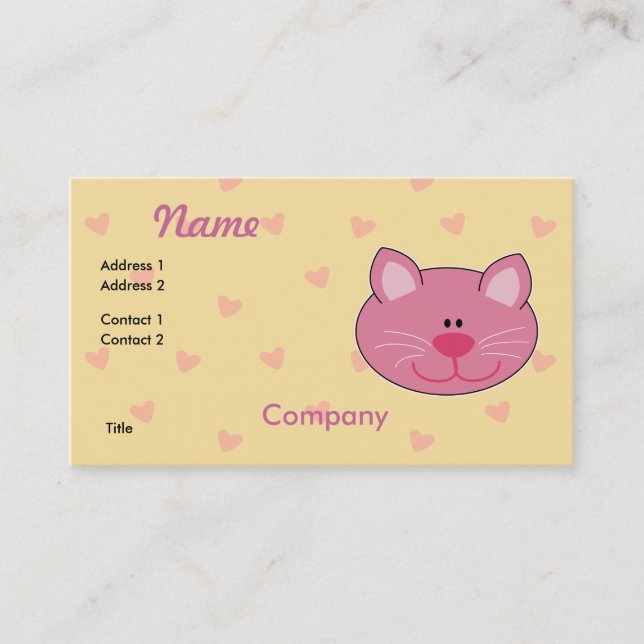 Carte De Visite Chat de Cute (Devant)