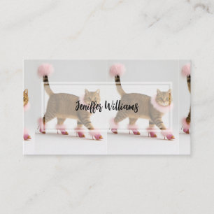 Carte De Visite Chat de Style en Talons Roses et Glamour Douill