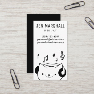 Carte De Visite chat DJ