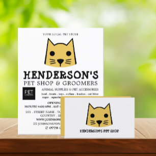 Carte De Visite Chat d'or, Boutique pour animaux de compagnie et G