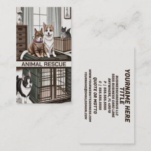 Carte De Visite Chat et chien de sauvetage animal