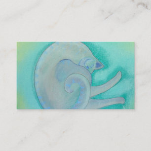 Carte De Visite Chat gris somnolent