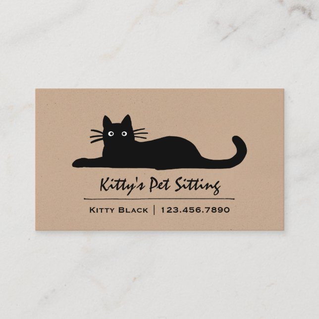 Carte De Visite Chat noir (Devant)