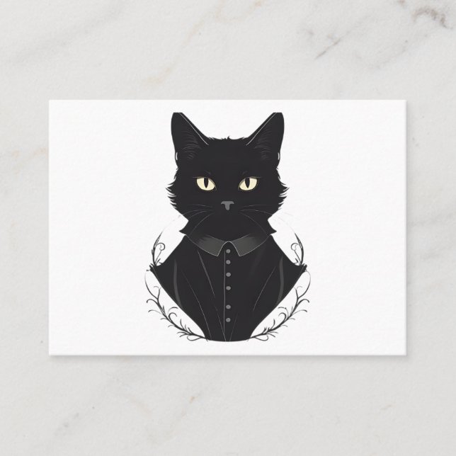 Carte De Visite Chat noir enchanté de Salem (Devant)